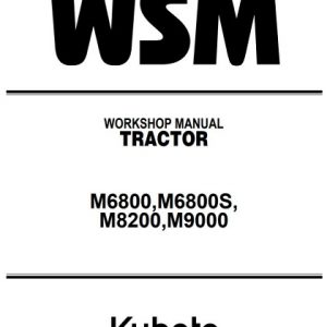 Kubota M6800, M6800S, M8200, M9000 Service Manual