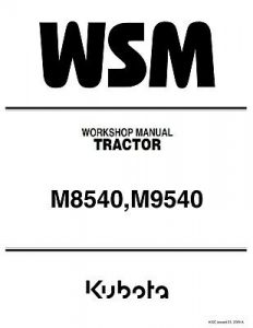 Kubota M8540, M9540 Tractor Service Manual