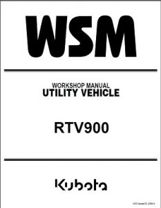 Kubota UTV RTV 900 Service Manual