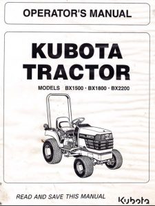 Kubota BX1800, BX2200 Tractor OPERATOR'S MANUAL